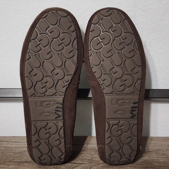 UGG Olsen Men\'s Suede Shearling Lined Moccasin Slippers Shoes Size 10 Brown main image 7